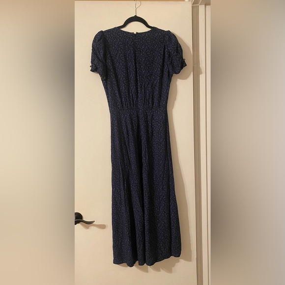 Madewell Short Sleeve V-Neck Faux Wrap Midi Dress - Picture 4 of 9